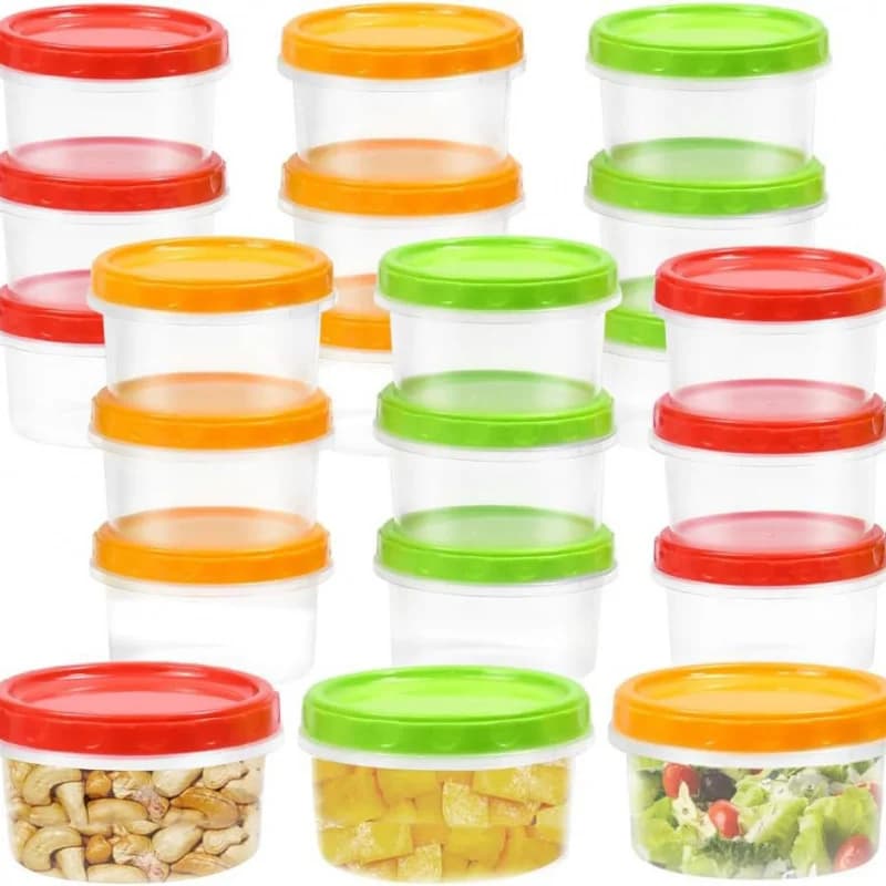【Scatole per la preparazione dei pasti da 21 pezzi da 250 ml】 Coperchi twist-lock a 3 colori, contenitori ermetici per snack, avanzi, ingredienti