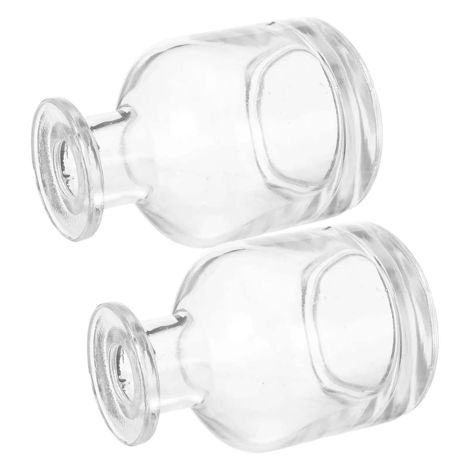 2 Pezzi Bottiglie Diffusori Vuote Ricaricabili in Vetro, Design Cilindrico, Contenitore per Diffusore a Bastoncini, Porta Olio Essenziale per Aromaterapia per la Casa