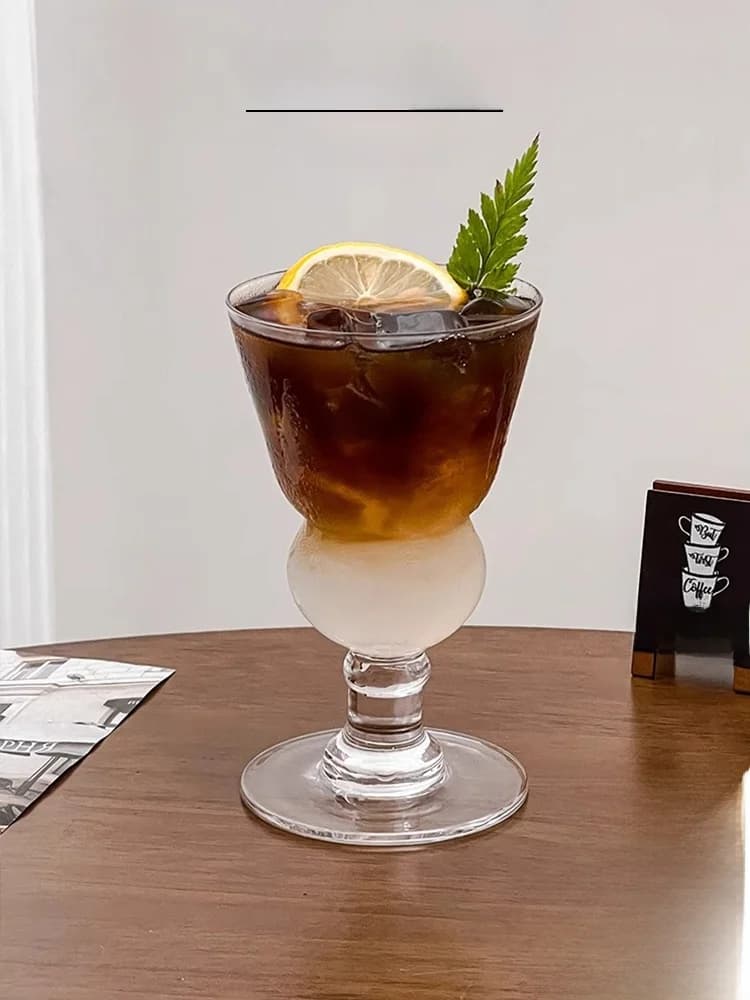 Japanese Style Short Foot Red Wine Glass Bubble Restaurant Glass Cup Crystal Glass Cocktail Cup Brand New Diningware