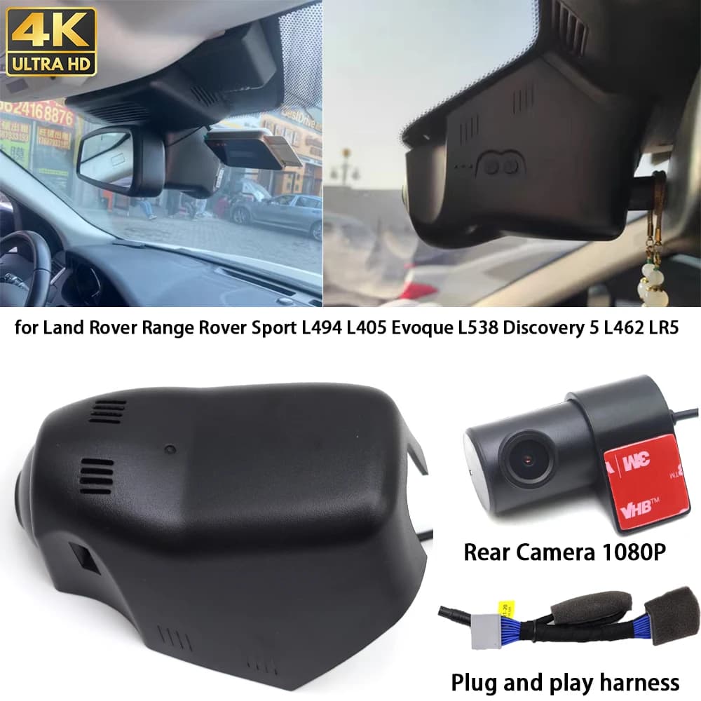 For Land Rover Range Rover Sport L494 L405 Evoque L538 Discovery 5 L462 LR5 4K Dash Cam Front Camera DVR Plug and Play Recorder