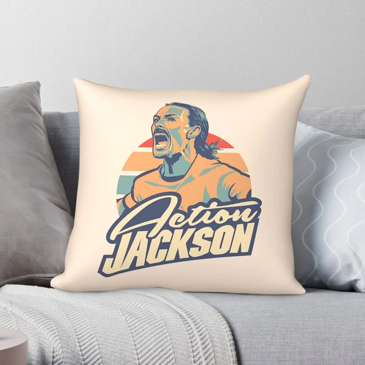 Fodera per cuscino decorativa con cerniera in poliestere, lino e velluto con motivo a capelli lunghi Jackson Irvine, all'ingrosso