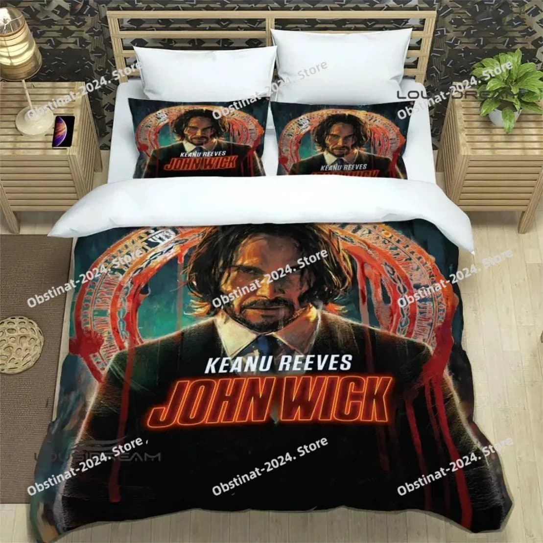 Personalizzato 3D HD John Wick Copripiumino Set letto Film John Wick Set biancheria da letto Copripiumino Federa Ragazzi Tessili per la casa per adulti