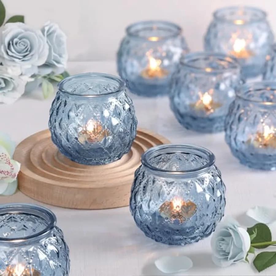 Votive Candle Holder Set of 20 Upgraded Size Tea Light Candle Holder Glass for Wedding Table Centerpieces Elegant Bulk Votive H