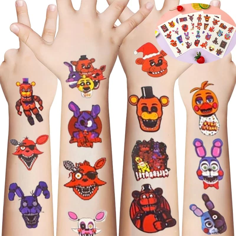 Five Nights At Freddy's 2 Kid Cartoon Cute Fun DIY Tattoo Stickers Personalized Orso Temporary Tattoo Stickers Gifts