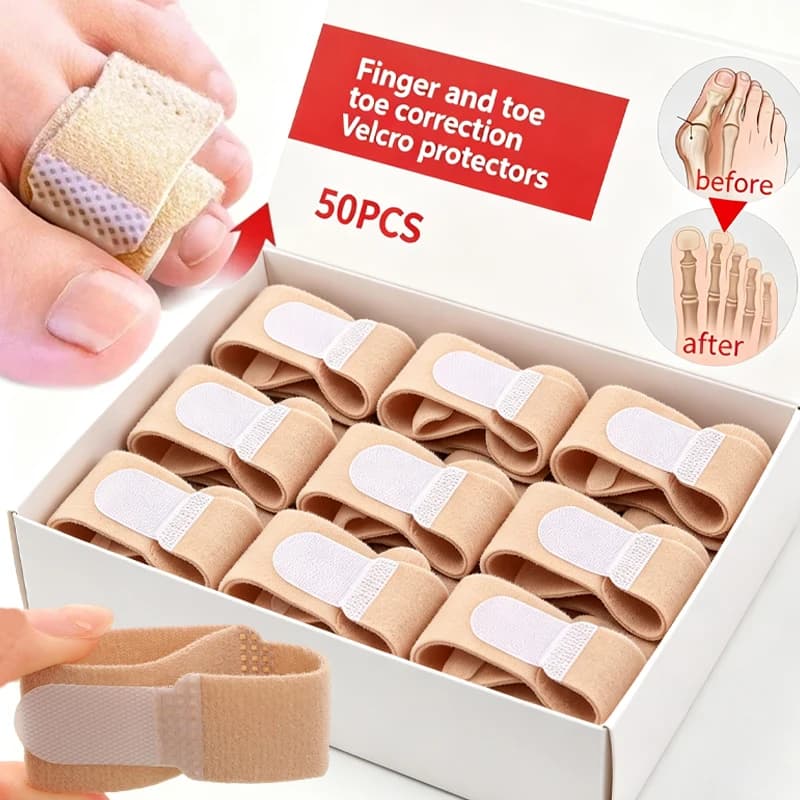 Velcro Bandage Toe Separator Hammer Toe Tape Hallux Valgus Corrector Straightener Splint Wraps Comfort Finger Foot Care Supplies