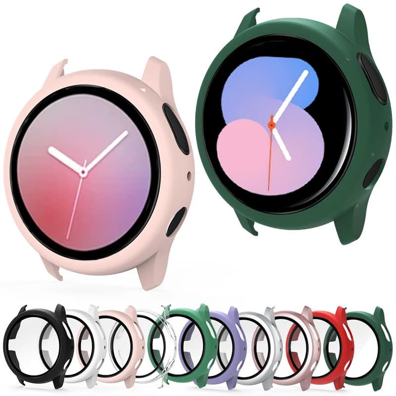 Custodia protettiva per schermo intero per Samsung Galaxy watch Active 2 44mm 40mm paraurti smart band Vetro temperato + Cover active2 Accessorie