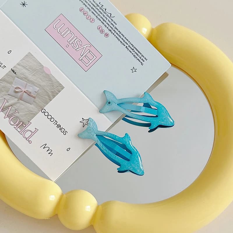 4 pezzi simpatico cartone animato delfino BB fermaglio per capelli per le donne ragazze versatili frangia fermaglio per capelli moda Clip laterale accessori per capelli regali