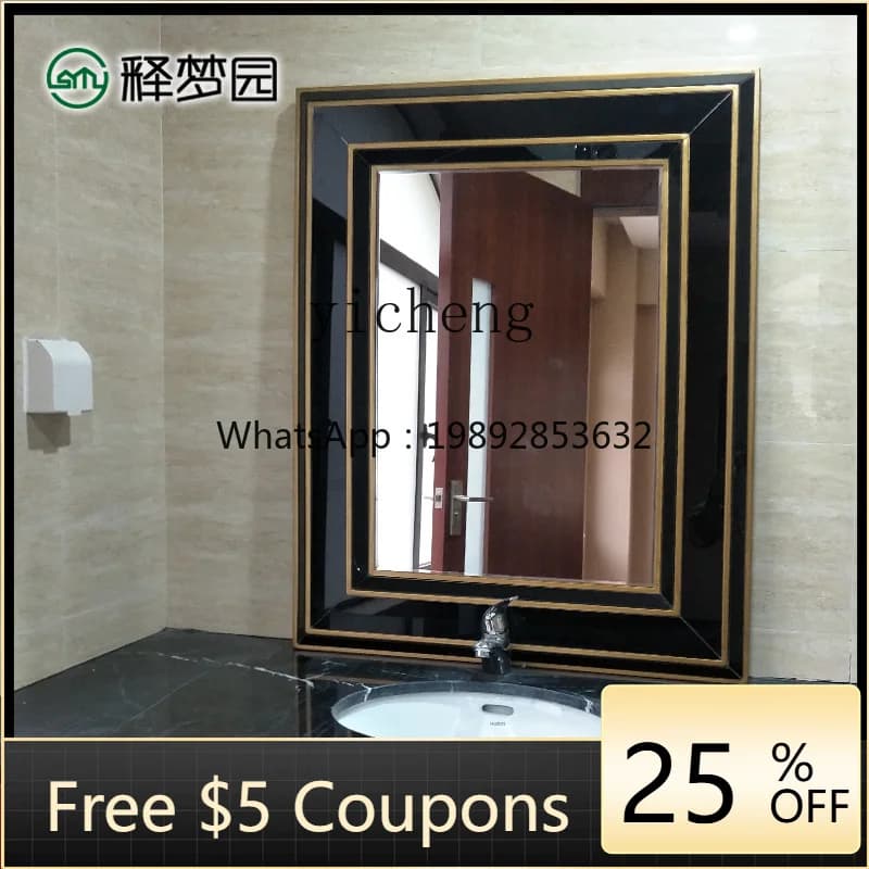 AB Specchio decorativo neoclassico Specchio d'ingresso Sfondo Wall Art Vetro Trucco Bagno