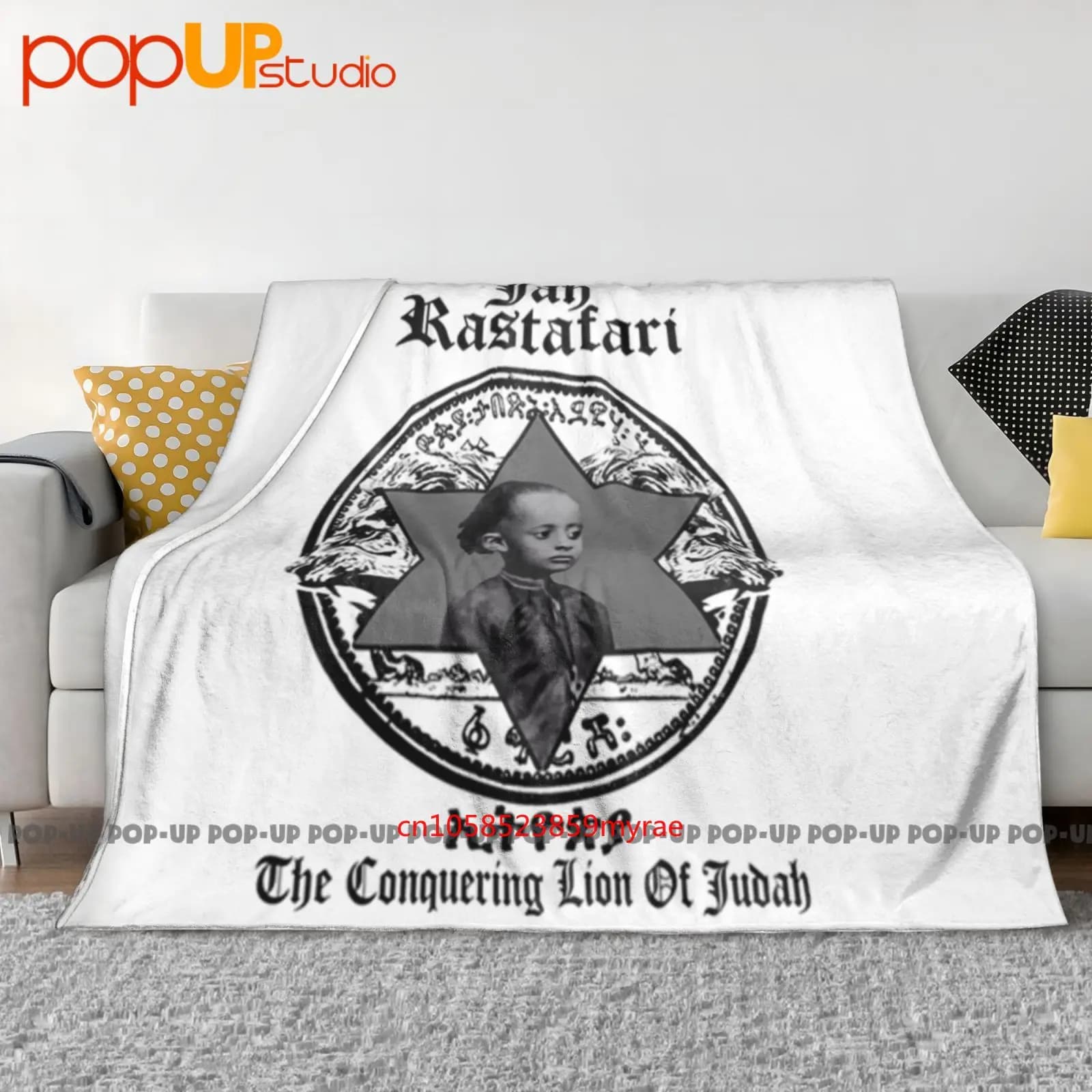 Reggae Haile Selassie Rastafarian Etiope Re africano Judah Coperta ultra morbida Trapunta Copridivano invernale Copriletto