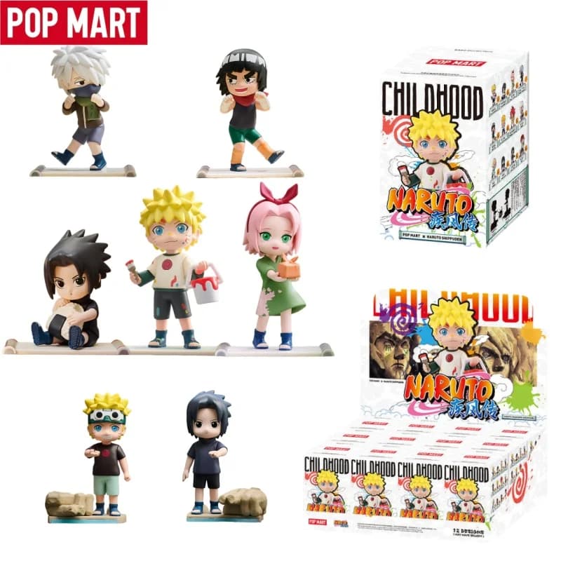 POP MART X Naruto Serie Infanzia Nuovo Arrivo Blind Box Action Figure Anime da Collezione, Simpatico Giocattolo da Scrivania Decorativo per i Fan, Idea Regalo