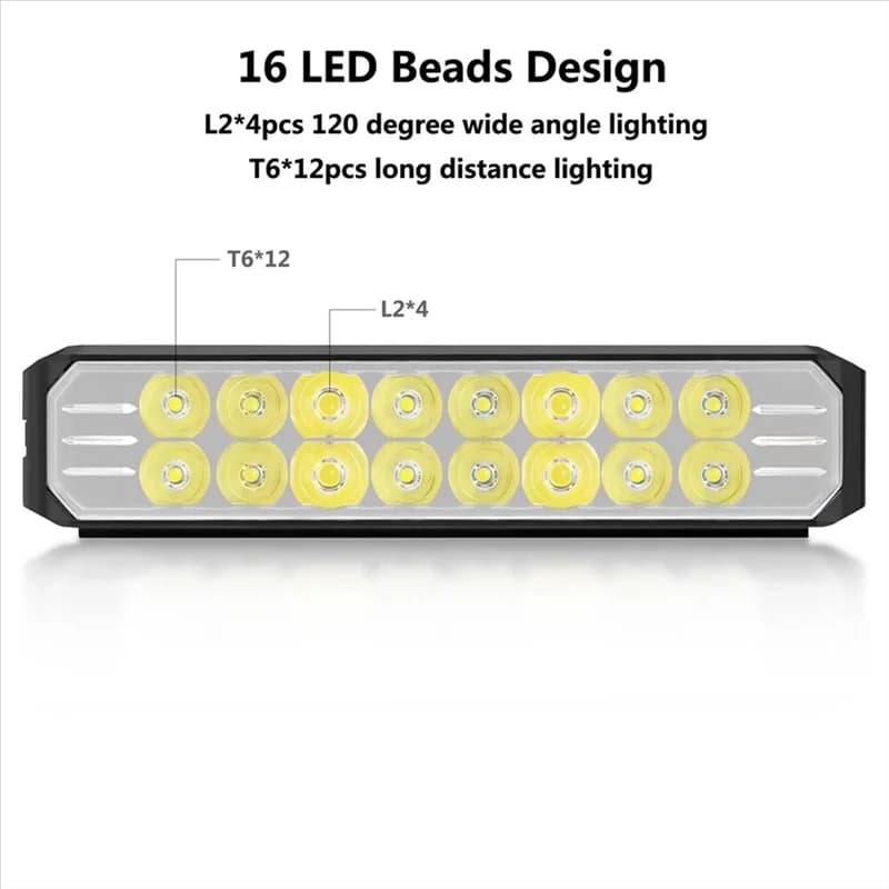 A99I-Faro per bici Luce a led per bicicletta 16 LED Lampada anteriore per bicicletta 10000Mah Luce anteriore per bici Faro in alluminio Accessori per bici