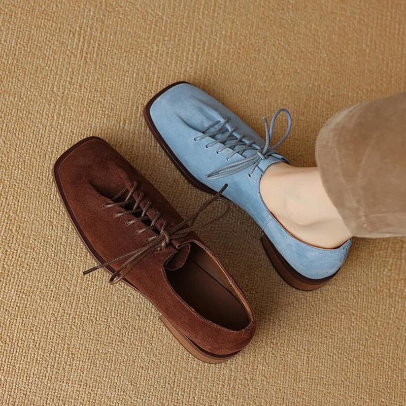 Scarpe da Donna DIMANYU in Vera Pelle, Nuova Collezione Primavera 2026, Scarpe Stringate con Tacco Spesso, Taglie Grandi, Scarpe Oxford da Donna