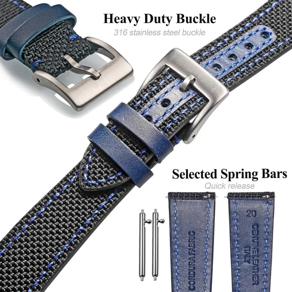 HEMSUT Ballistic Nylon Strap Quick Release Sports Movement Military Watch Strap for Men Women Replacement 20mm18mm22mm
