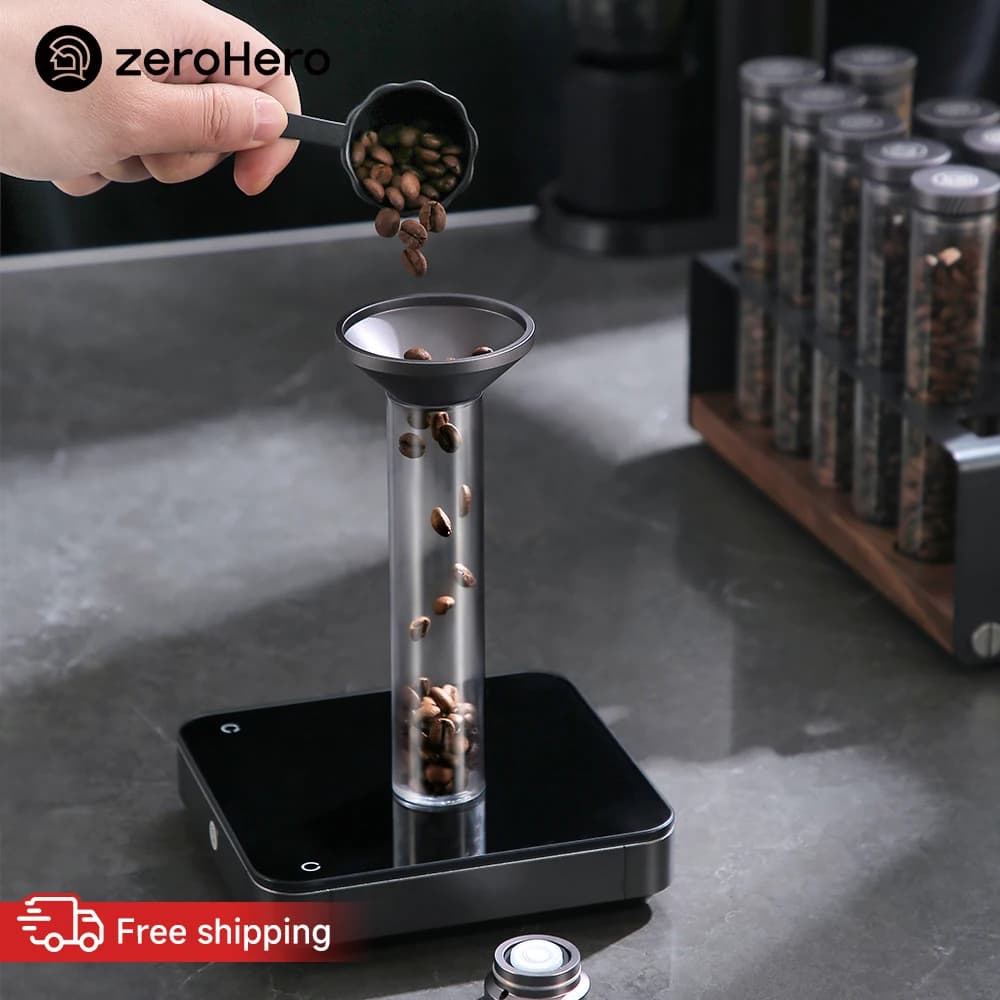 zeroHero Single Dose Coffee Bean Vials 10 Pack PCTG Tubes Aluminum Caps 22g Portion Storage Holder for Espresso Pour Over Office