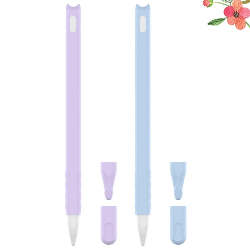 Astuccio per matite in silicone con testa di gatto, 2 pezzi, compatibile con la custodia protettiva per matite di seconda generazione, colore stabile, non nocivo