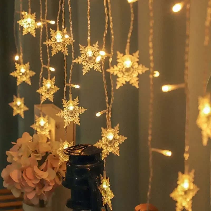 3.2m fiocco di neve di natale LED String lights luci lampeggianti luce per tende impermeabile Christmas Fairy Light Holiday Party Decor