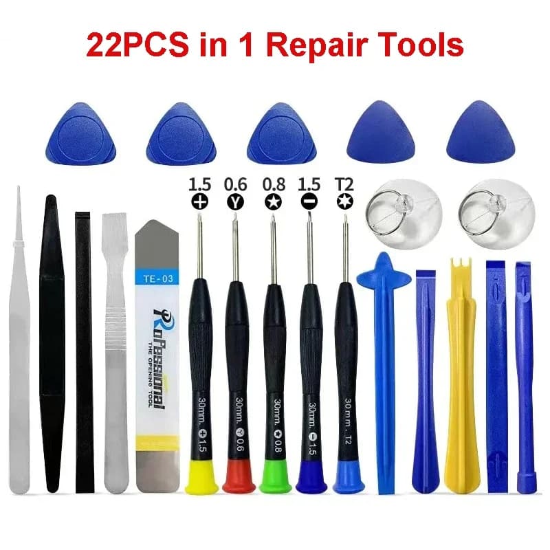 Kit di Riparazione Telefoni 22 in 1, Set di Cacciaviti di Precisione, Strumenti Multifunzione per Smontaggio di Cellulari, Tablet, Laptop e PC