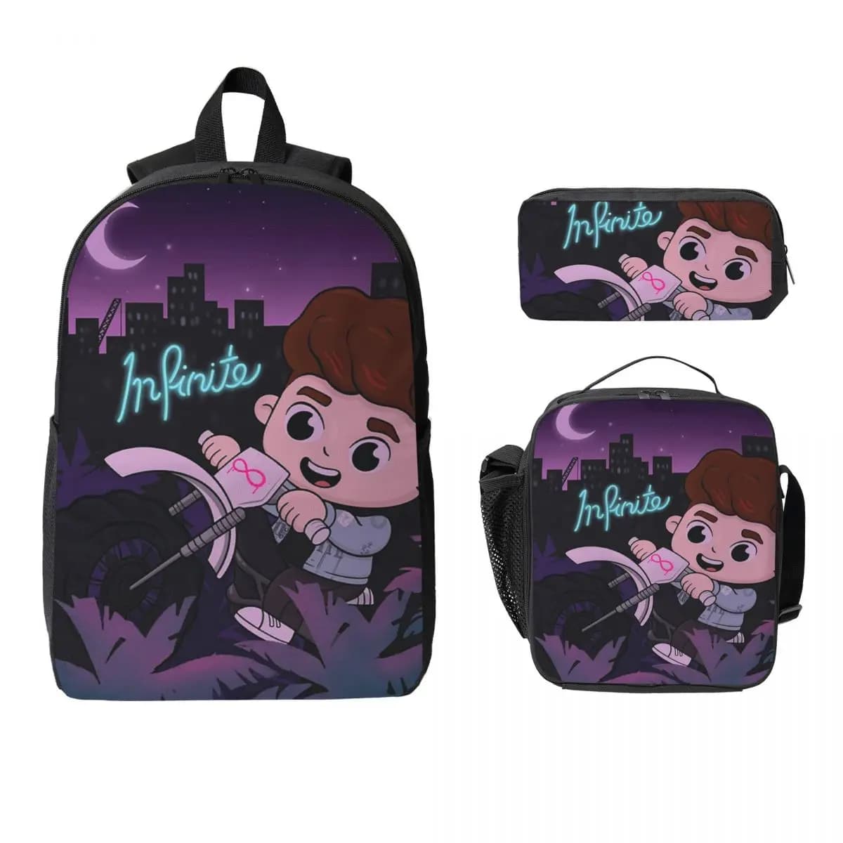 Caylus Zaino Studente Ragazzi Ragazze BookBag Borsa da scuola Borse a tracolla per computer Borsa da pranzo isolata 3ps Astuccio