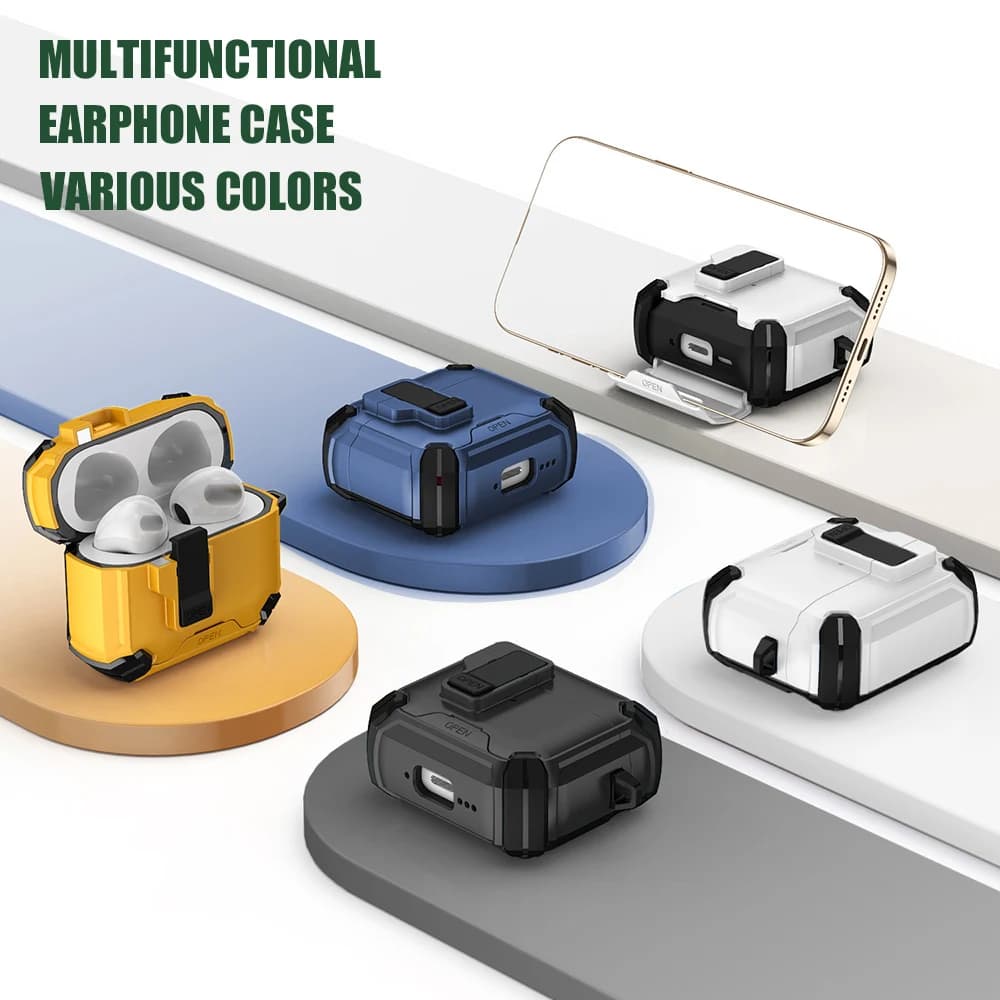 Custodia magnetica per auricolari con ricarica wireless multicolore per Airpods Pro 3 2 Airpods1 4 Custodia protettiva con blocco automatico e gancio