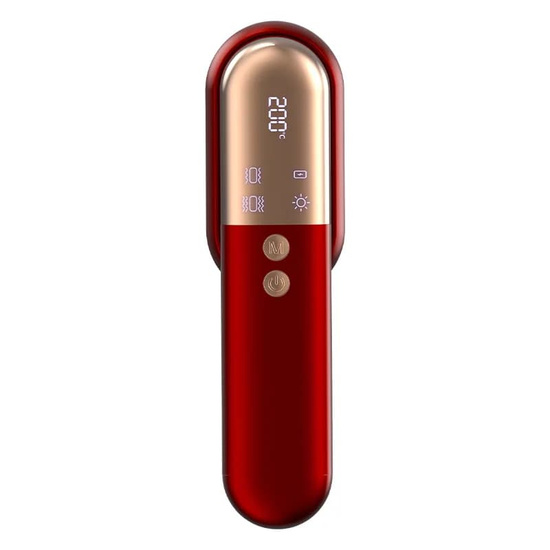 Double purpose wireless electric hair comb Negative ions Battery with direct rotating ceramic plate with red light vibration