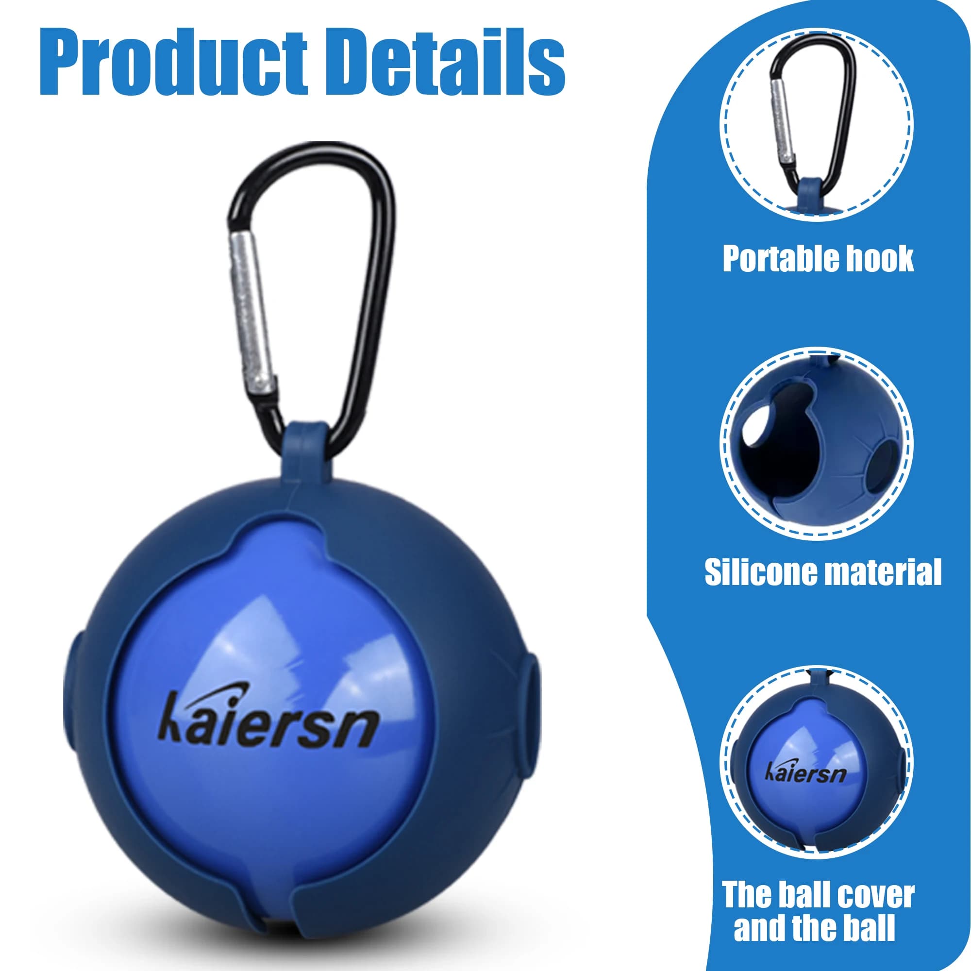 Kaiersn Park palline da golf e coperture da golf Palline da allenamento durevoli da 6 cm/2,36 pollici per allenamento all'aperto per bambini e adulti (6 colori)