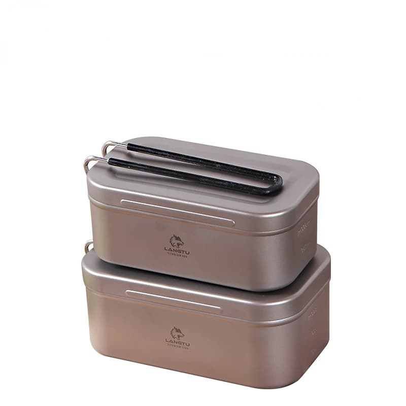 Scatola per il pranzo in titanio puro all'aperto scatola per il pranzo da campeggio alpinismo scatola per il pranzo da picnic quadrata pieghevole portatile stoviglie nuovo goft