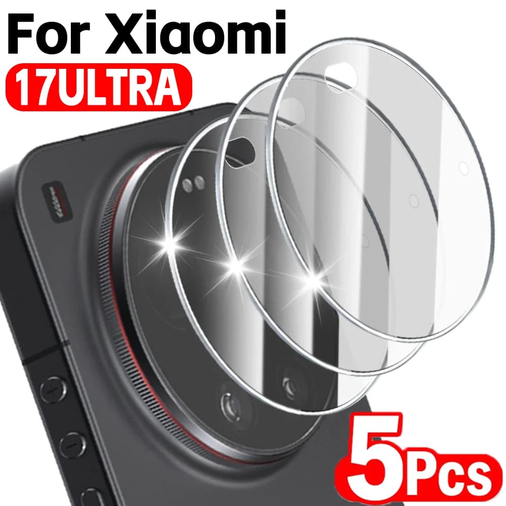 5-1Pcs HD Tempered Glass Camera Protector for Xiaomi 17 Ultra 3D Curved Back Cover Lens Glass Camera Lens Films for Mi 17Ultra