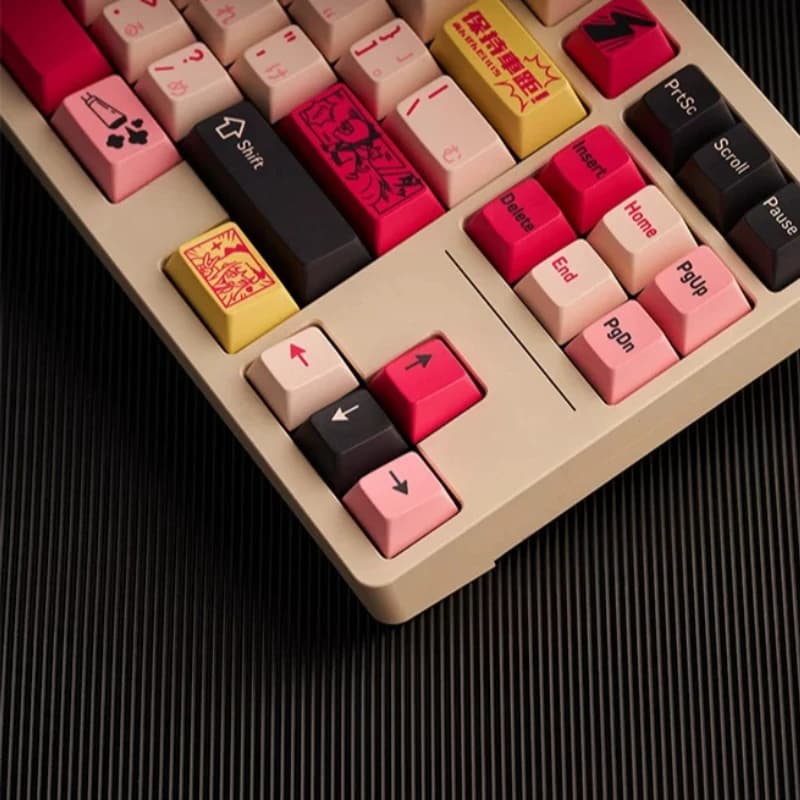 Motorcycle girl Theme Keycaps Set Customized PBT Sublimation Cherry Profile Keyboard Cap for Mechanical Keyboard Accessories
