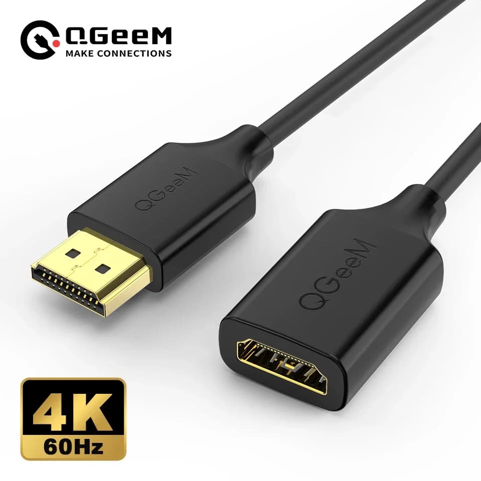 QGeeM Extension HDMI 4K Extension HDMI 2.0 Adapter for Xiaomi Xbox Serries X PS5 PS4 Box TV Chromebook Laptop Tablet Apple TV Male to Female Splitter HDMI Digital wire cable HDMI 4K HDMI-Cavo 1m