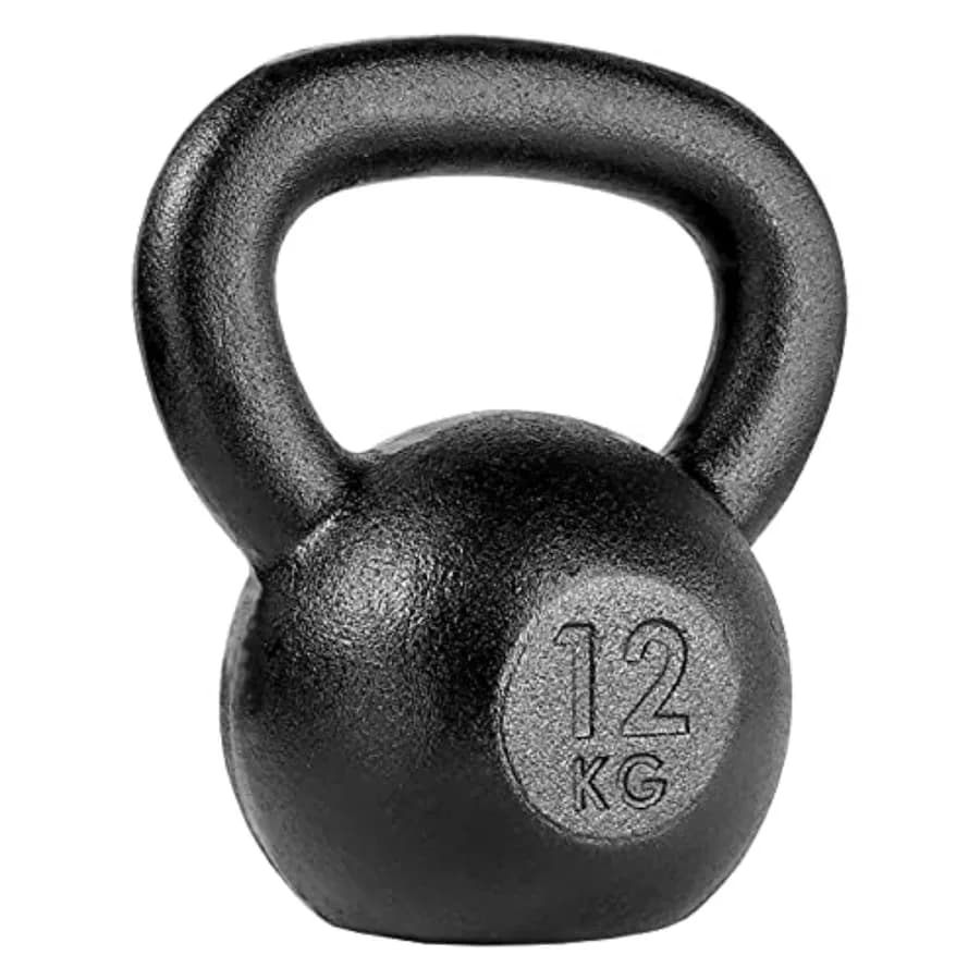 Kettlebell in durable cast iron with weight of 12 kg 26 pounds, ideal for strength training, functional fitness and gym workouts at home with durability