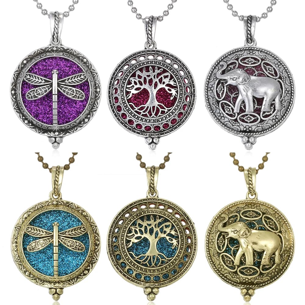 Aroma Jewelry Owl Tree Aromatherapy Perfume Essential Oils Diffuser Necklace Locket Necklace Pendant Dream Catcher Necklaces