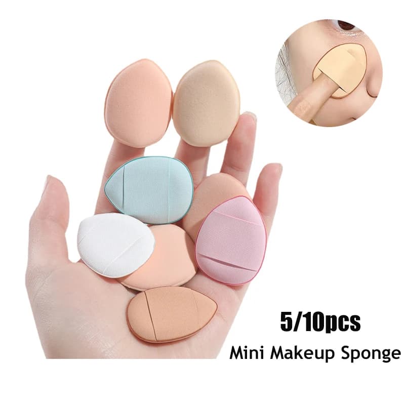 Mini size makeup sponges set for fingertips, facial concealer foundation, soft detail, professional cosmetic bearing, makeup tool