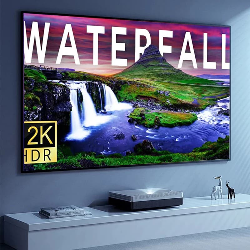 Schermo per proiezione in cristallo PET Schermo per proiettore a cornice fissa con griglia nera da 80 "UST per proiettori ultra corti in 4K HD