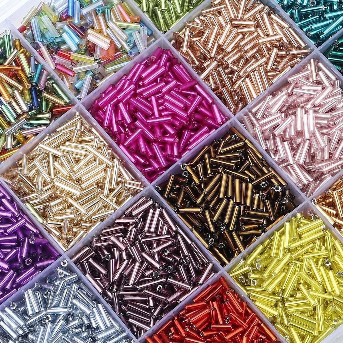 10 g/pacco 2mm Perline di Vetro Colorato Tubo Cilindrico Forma Perline Sparse Per Creazione di Gioielli Braccialetti FAI DA TE Orecchini Accessori