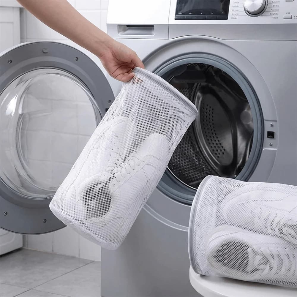 2 Sacchetti a Nido d'Ape per Lavaggio Scarpe, Antideformazione, in Poliestere, con Cerniera, per Lavatrice, Sacchetto per Lavaggio Sneaker