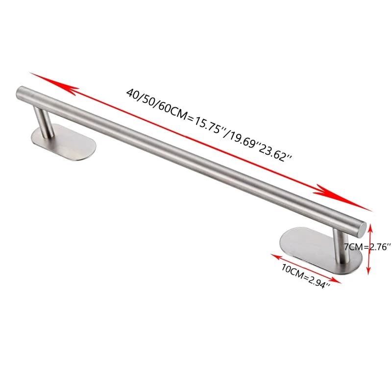 Portasciugamani da bagno in acciaio inossidabile da 50 cm, senza foratura, portasciugamani autoadesivo, montato a parete, per balcone, appendiabiti