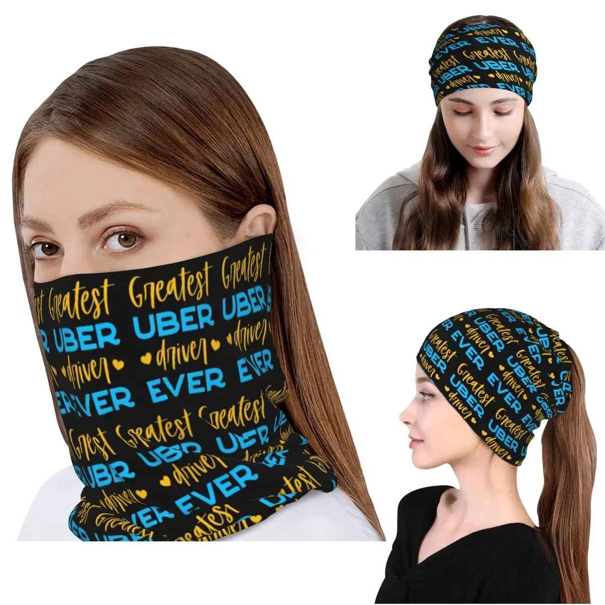 Bandana Multifunzione per Conducenti Uber Eats, Sciarpa Copricollo, Balaclava, Berretto Unisex