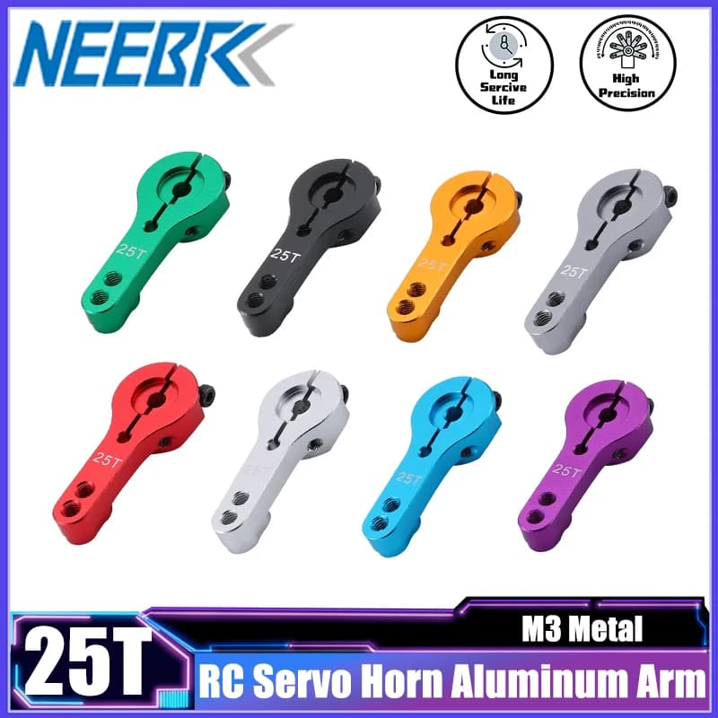 NEEBRC 25T RC Servo Corno Braccio In Alluminio Set per MG995 MG996R E9001 RC Auto Barca Crawler Modello Futaba HL JX SPT PowerHD Wltoys Giocattolo