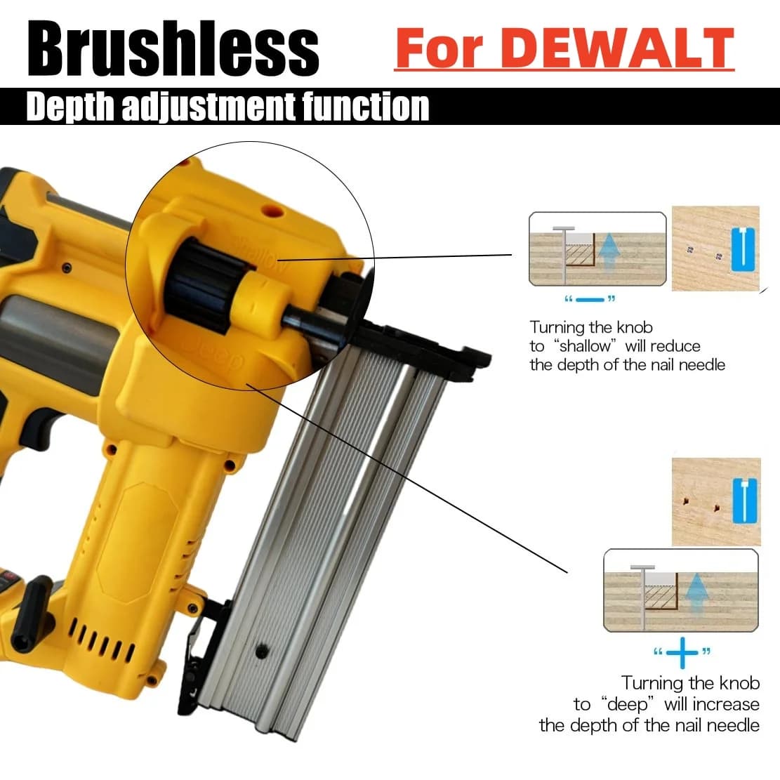 Pistola sparachiodi elettrica senza spazzole 2in1 F15-F50 K410 Cucitrice a batteria per incorniciatura Chiodatrice Tacker Strumento alimentato da DEWALT 18V Batteria Lavorazione del legno