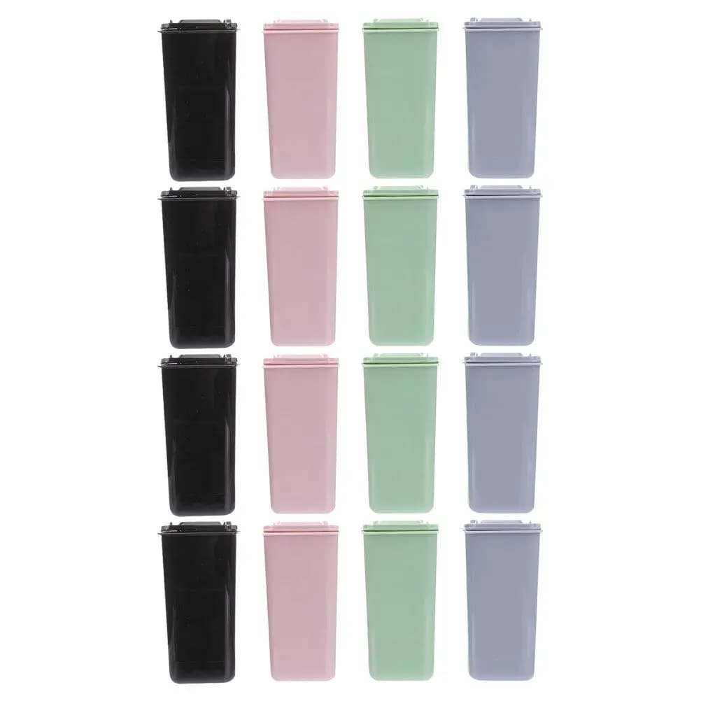 16Pcs Desktop Trash Can Mini Plastic Garbage Bin with Lid Compact Waste Basket for Office Bedroom Countertop Desktop Use