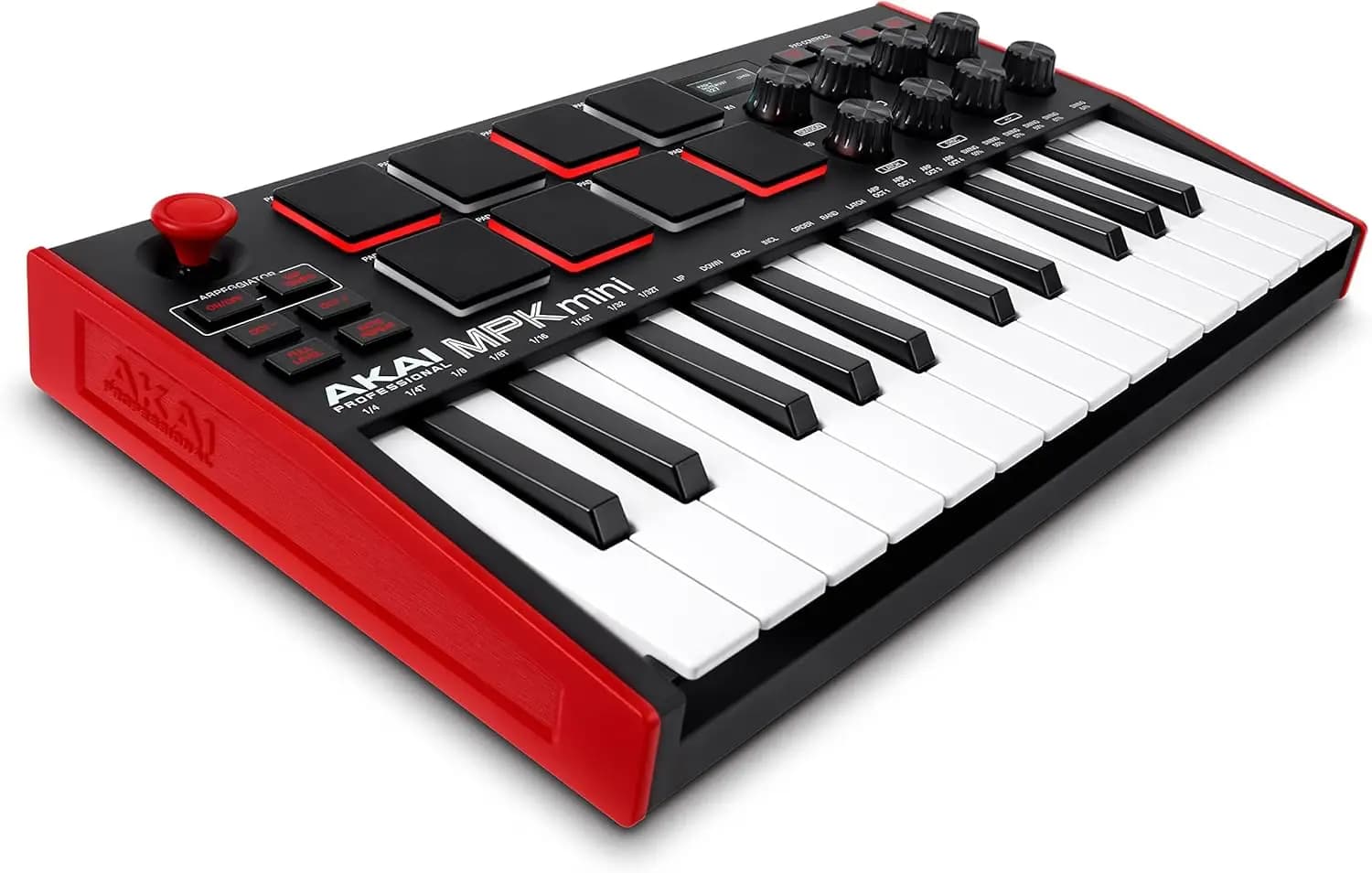 Controller MIDI USB a 25 Tasti con 8 Drum Pads Retroilluminati, 8 Manopole, Software per Produzione Musicale