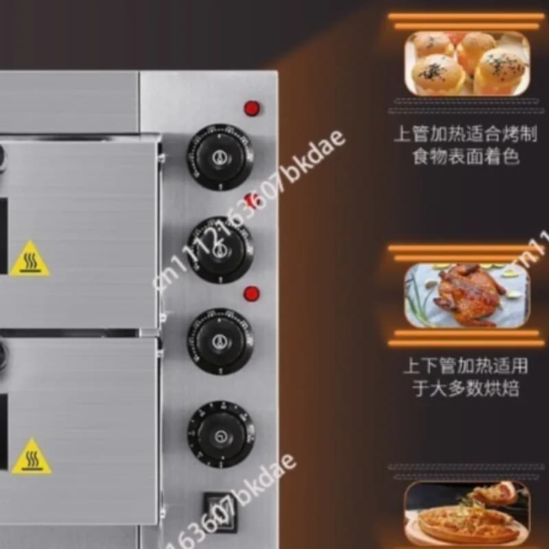 CP03 Single-Deck Pizza Oven, Computer-Controlled Temperature, Commercial Double-Deck Round Stone-Top Electric Oven,