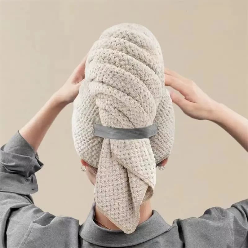 Rapid Drying Head for Adults, Solid Color, Extra Large for Long Hair, Women's Bathroom Head, Rapid Drying