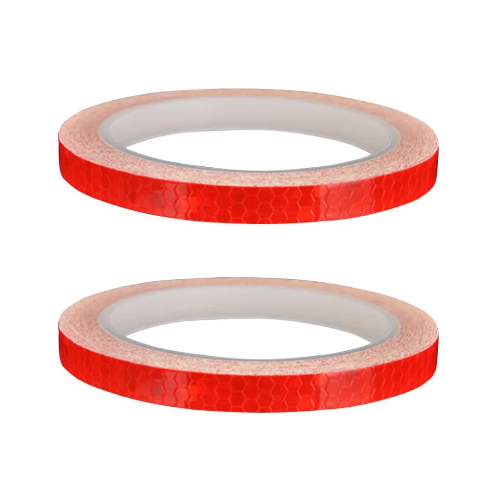 2 Pezzi Adesivi Riflettenti per Ruote Bici Luminosi al Buio Rossi, Nastro Riflettente per Cerchioni Bici, Adesivi di Sicurezza per Biciclette, Moto e Mountain Bike