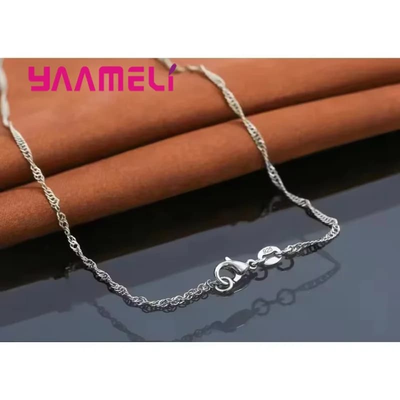 Long Chain 925 Sterling Silver Stamped Love Heart Necklace Earrings Romantic Gift For Women Wife