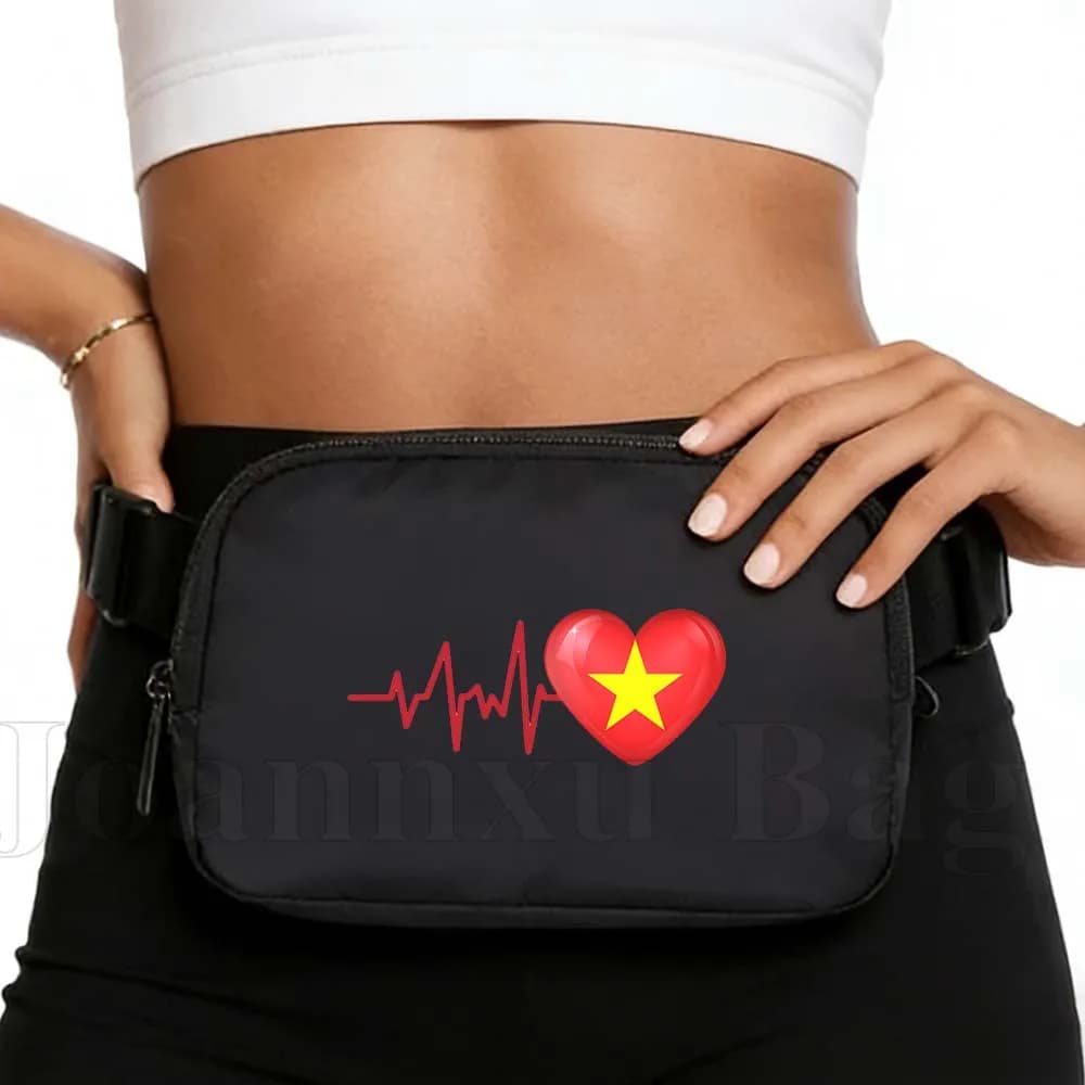 Sporting bag HEARTBEAT VIETNAM FLAG, Waterproof, for Race and Cycling, Telephone, for Women, Wallet