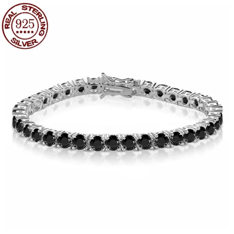 Bracciale Tennis in Argento Sterling S925 Placcato Oro 18K con Zirconi di Grado 5A, Gioiello di Moda Raffinato per Uomo e Donna
