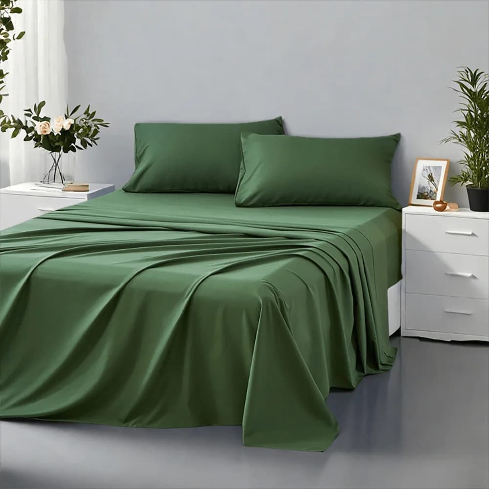 Set di 4 Lenzuola, Set di Biancheria da Letto Morbida e Confortevole, Set di Lenzuola in Microfibra, Tasche Profonde 14 Pollici, Decorazione per la Camera, Lavabile in Lavatrice, per le Feste