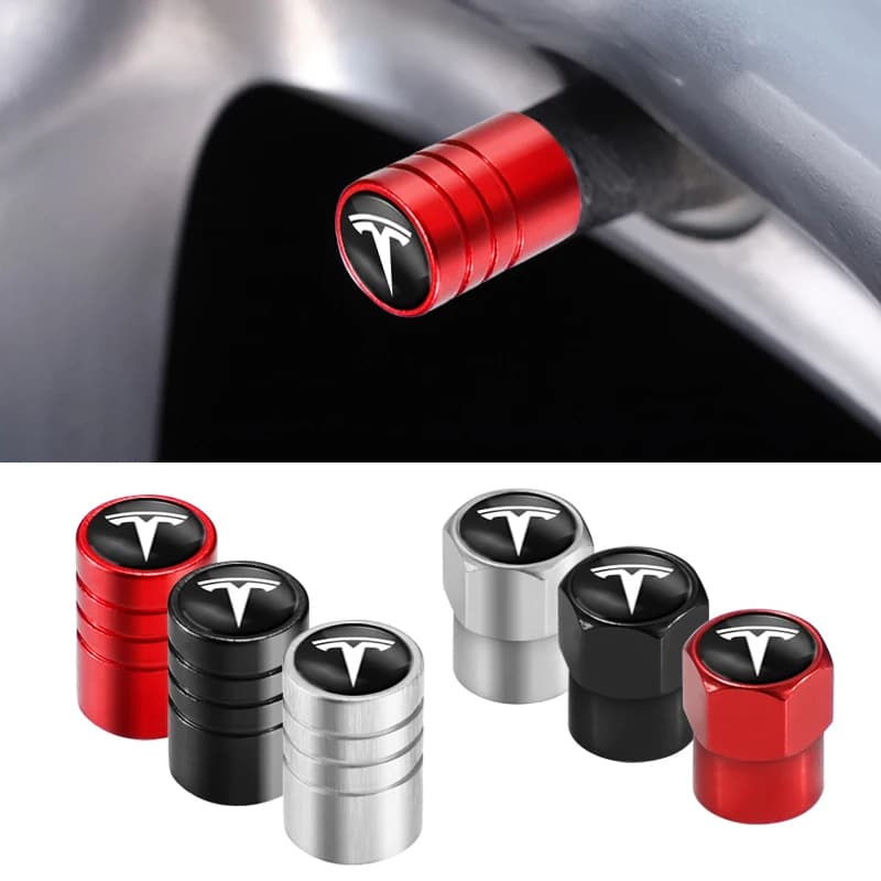 Car Wheel Tire Valve Cap Tyre Stem Airdust Waterproof Cover For Tesla Model 3 Model Y Model S Model X Cybertruck Roadster SpaceX