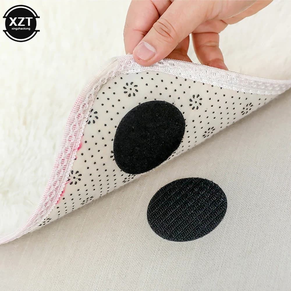 10 paia di nastri autoadesivi resistenti con gancio e anello, adesivi in nylon con tappetino per divano, tappetino antiscivolo, accessori fai da te